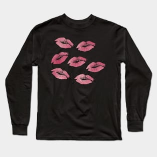 Kiss on the lips - rose Long Sleeve T-Shirt